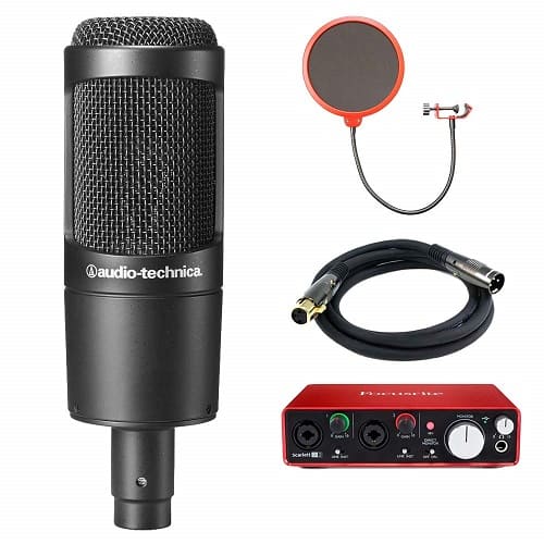 Scarlett USB Audio interface & Audio-Technica (AT2035) Microphone Bundle