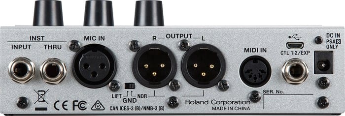 Boss VE-500 Vocal Performer - Back of Interface