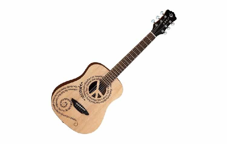 Luna Safari Peace Travel Guitar w/ Gig Bag and Tuner