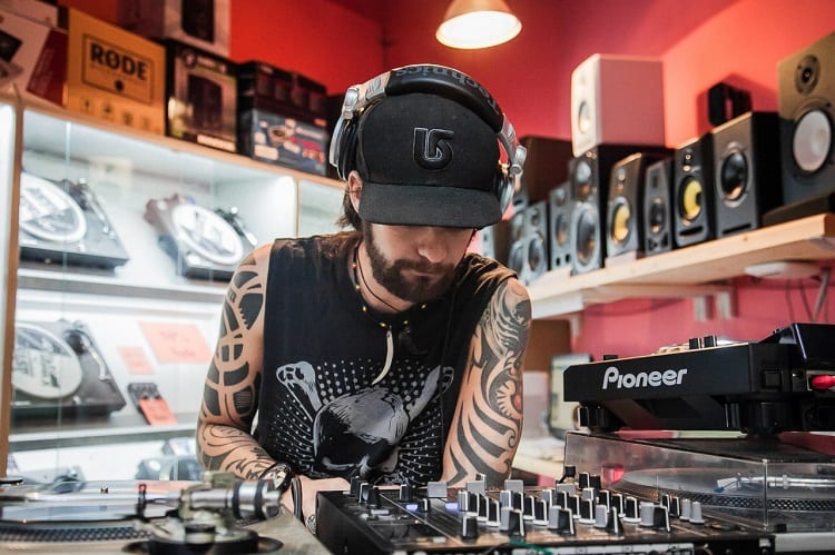 Man In DJ Equipment Store