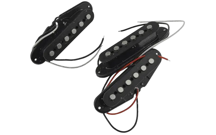 Set of Alnico V Single Coil Pickup Set SSS for Strat Style Guitar Black Color