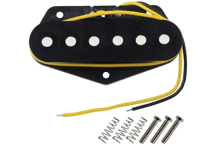 FLEOR Tele Pickups Alnico 5 Black Tele Bridge Pickup